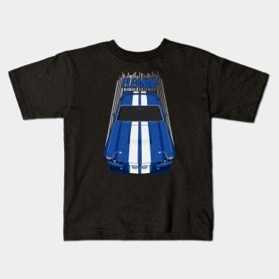 Ford Mustang Shelby GT500 Eleanor 1967 Fastback - Blue and White Stripes Kids T-Shirt